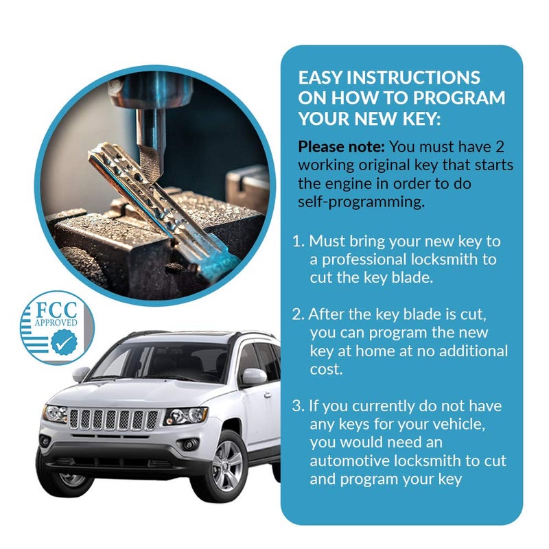 Keyless2Go Replacement for Keyless Entry Remote Car Key Vehicles That Use 3 Button OHT692427AA - Image 5